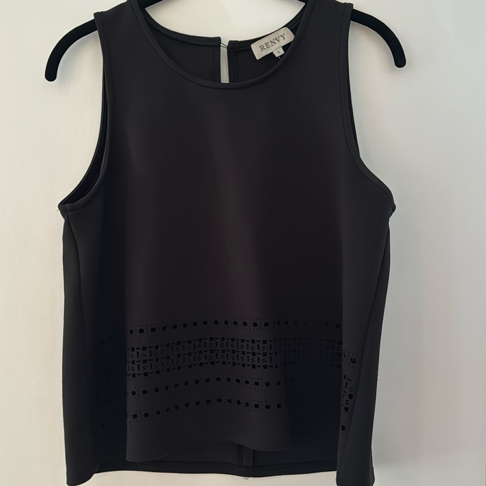 Renvy Black Laser Cut Top